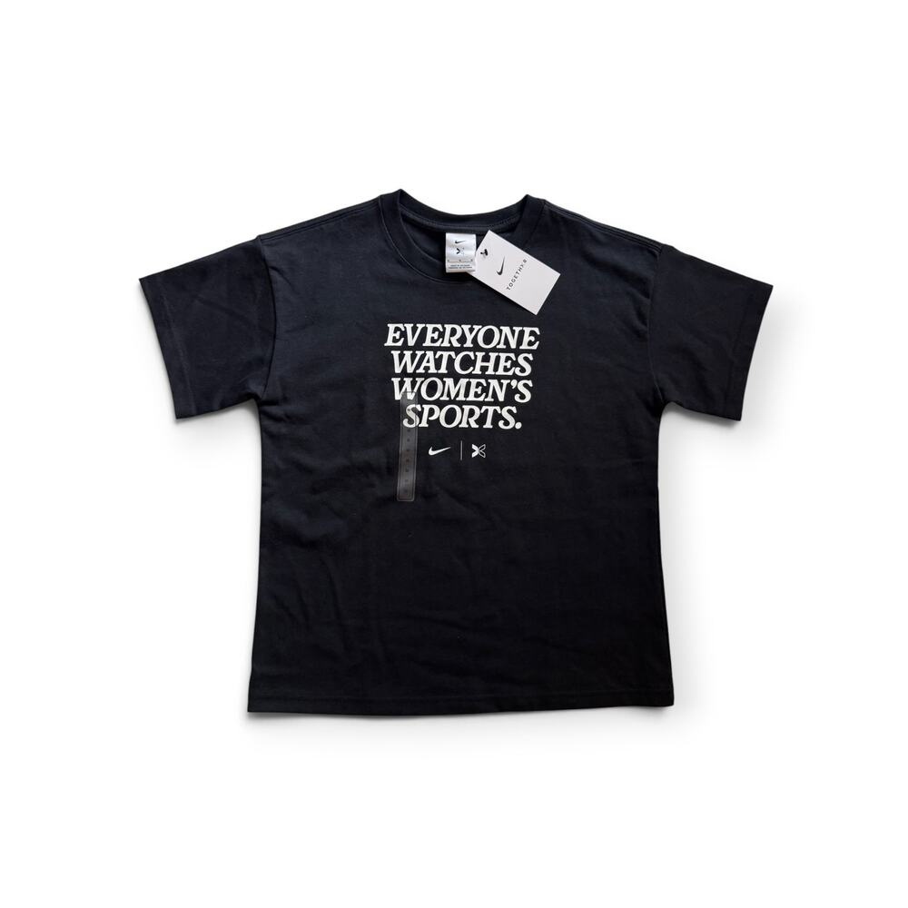 NWT Nike x Togethxr Everyone Watches Women’s Sports kids black tee
